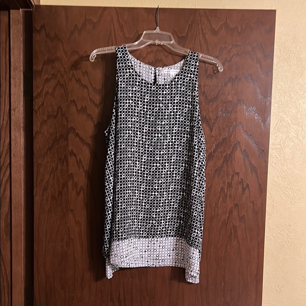 Max Studio Chic Black and White Patterned Top